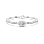 Gold 4Ct Oval Solitaire Cordel Lab Grown Diamond Bracelet