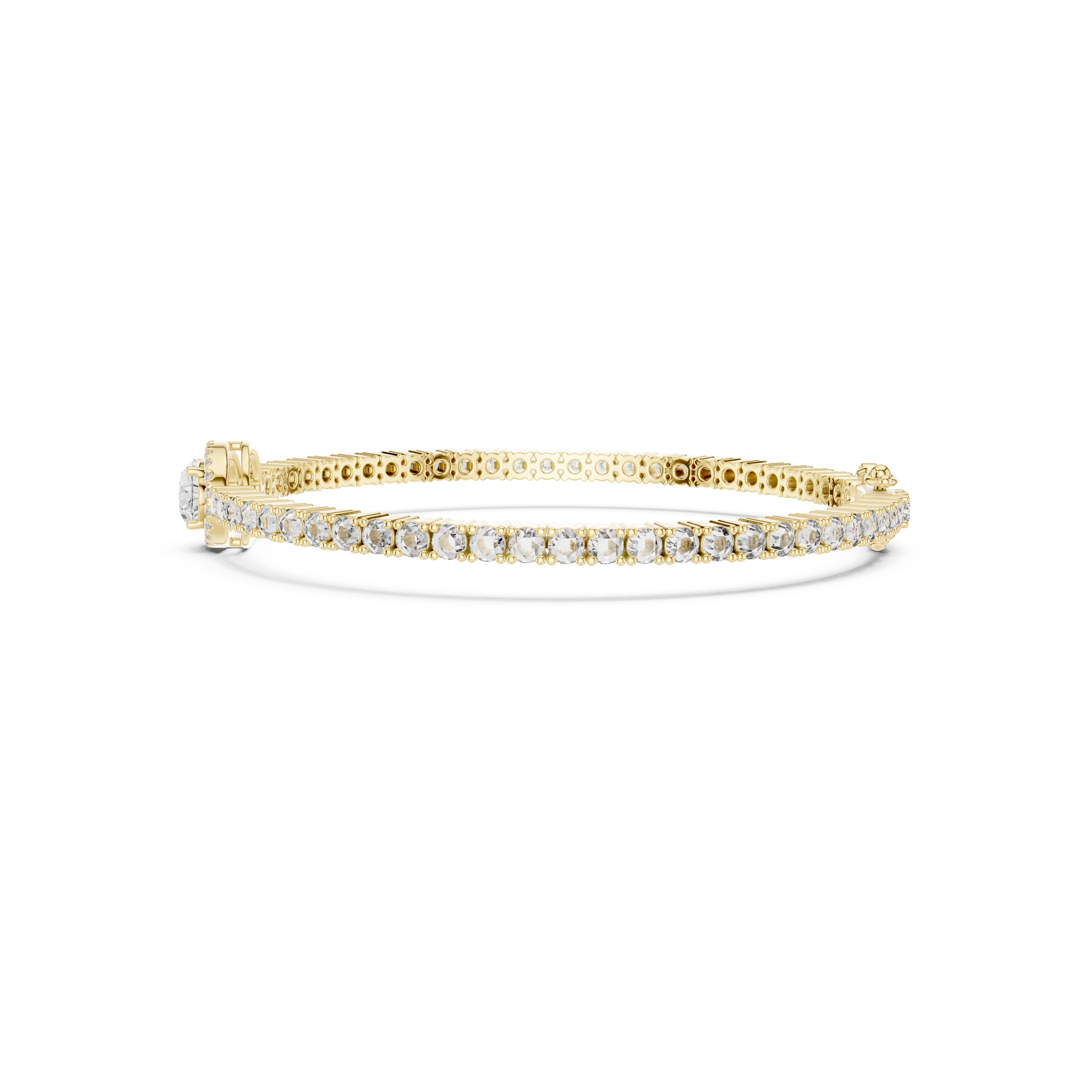 Gold 4Ct Oval Solitaire Cordel Lab Grown Diamond Bracelet