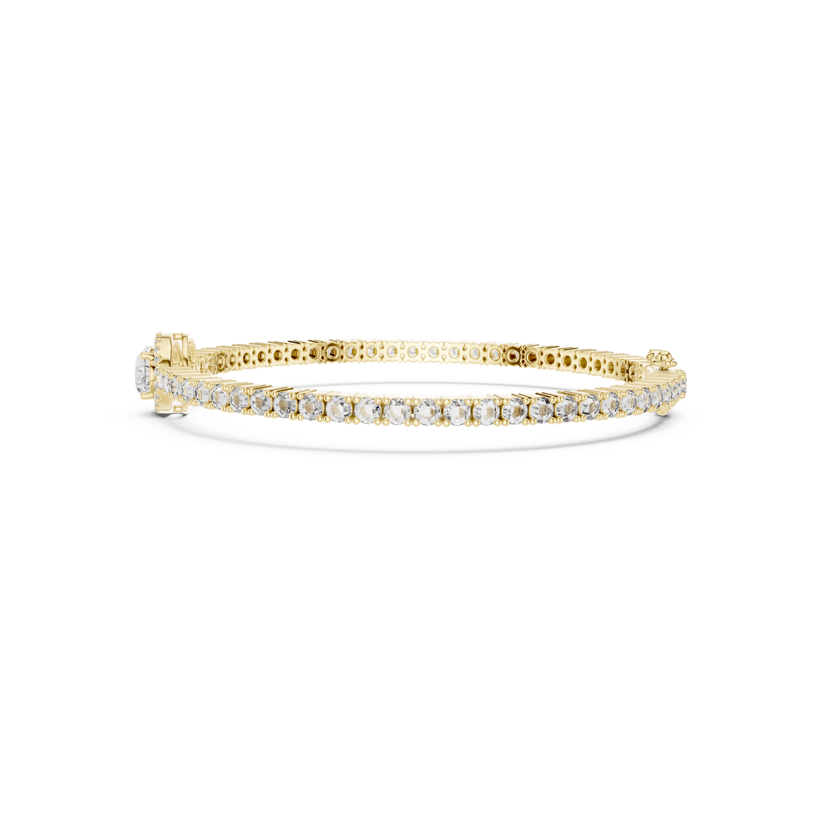 Gold 4Ct Oval Solitaire Cordel Lab Grown Diamond Bracelet