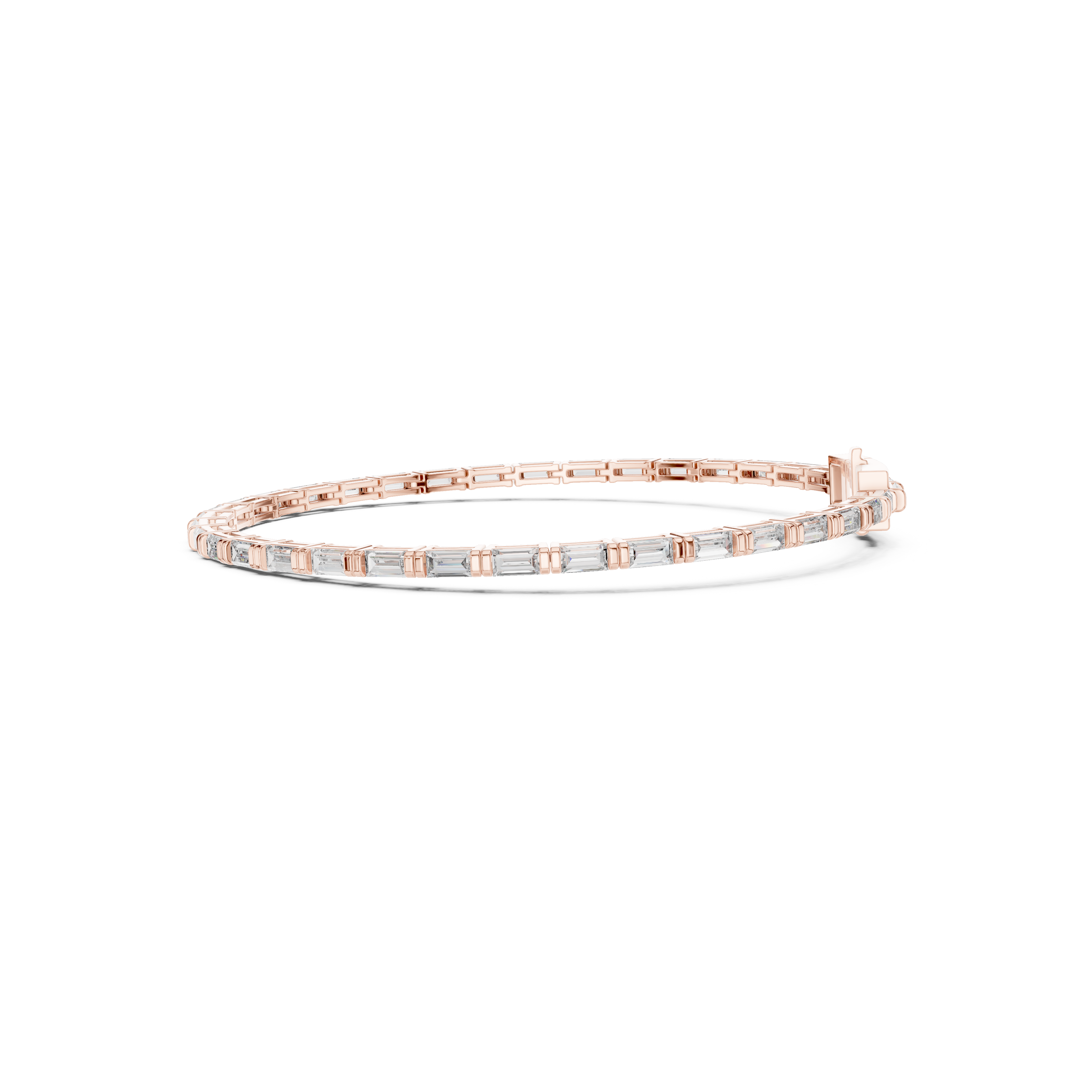 Gold 3 7Ct Baguette Line Lab Grown Diamond Leonor Bracelet