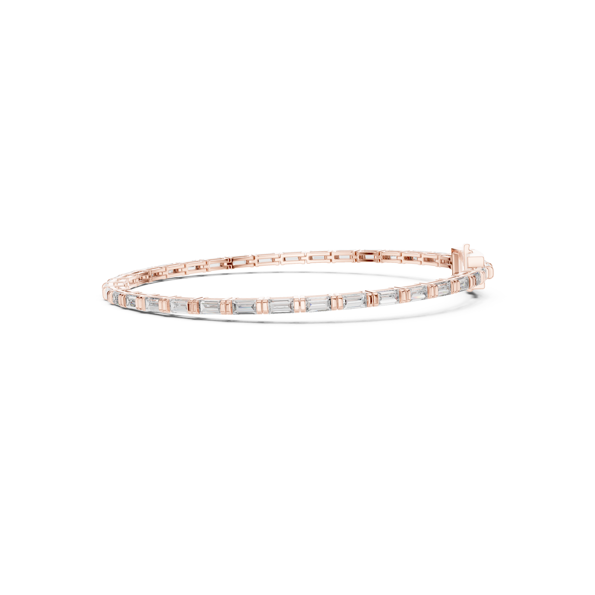 Gold 3 7Ct Baguette Line Lab Grown Diamond Leonor Bracelet