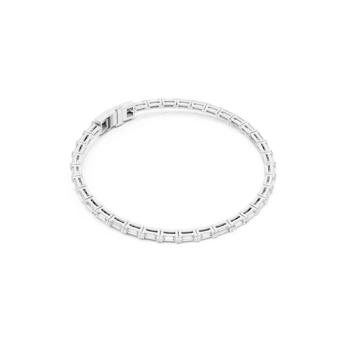 Gold 3 7Ct Baguette Line Lab Grown Diamond Leonor Bracelet