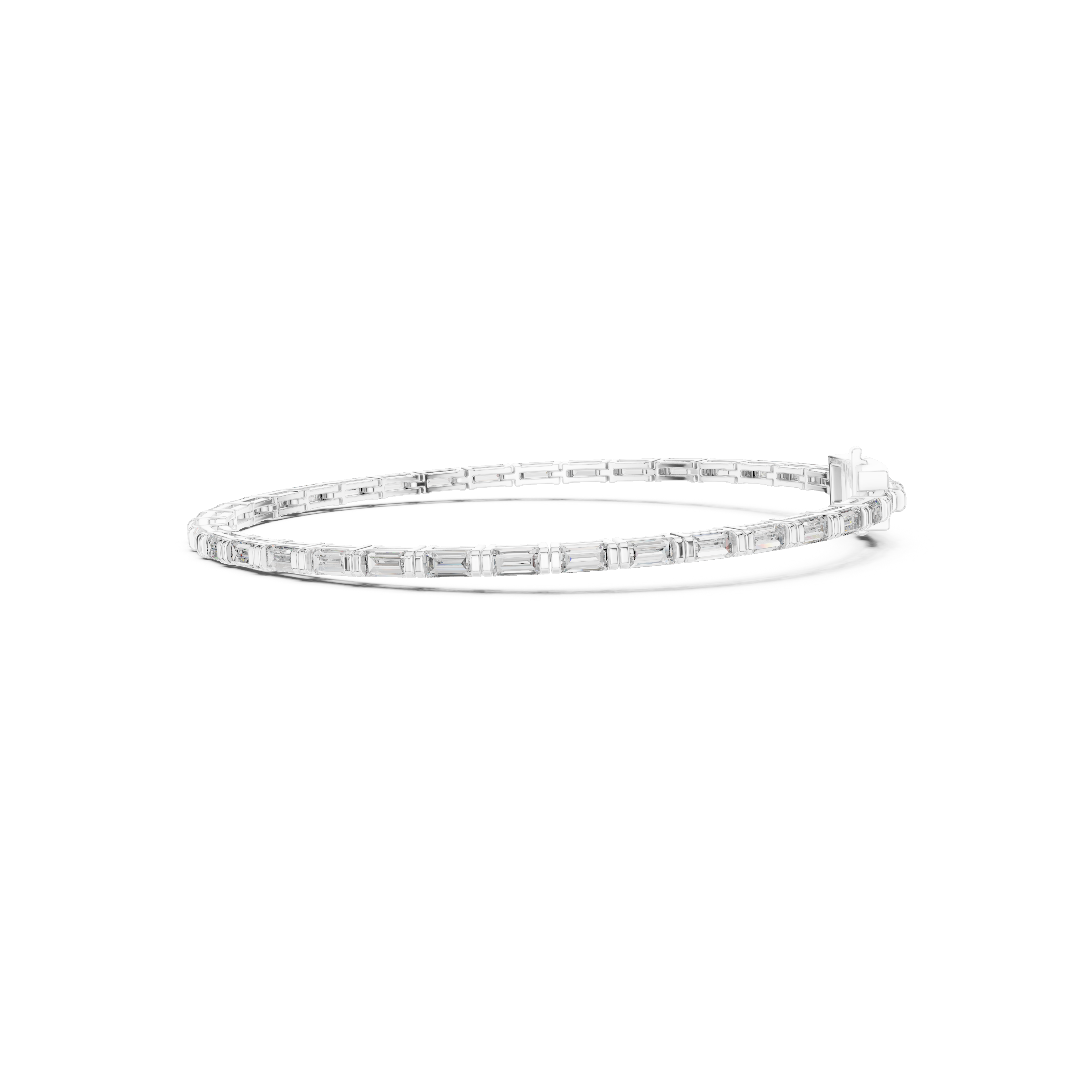 Gold 3 7Ct Baguette Line Lab Grown Diamond Leonor Bracelet