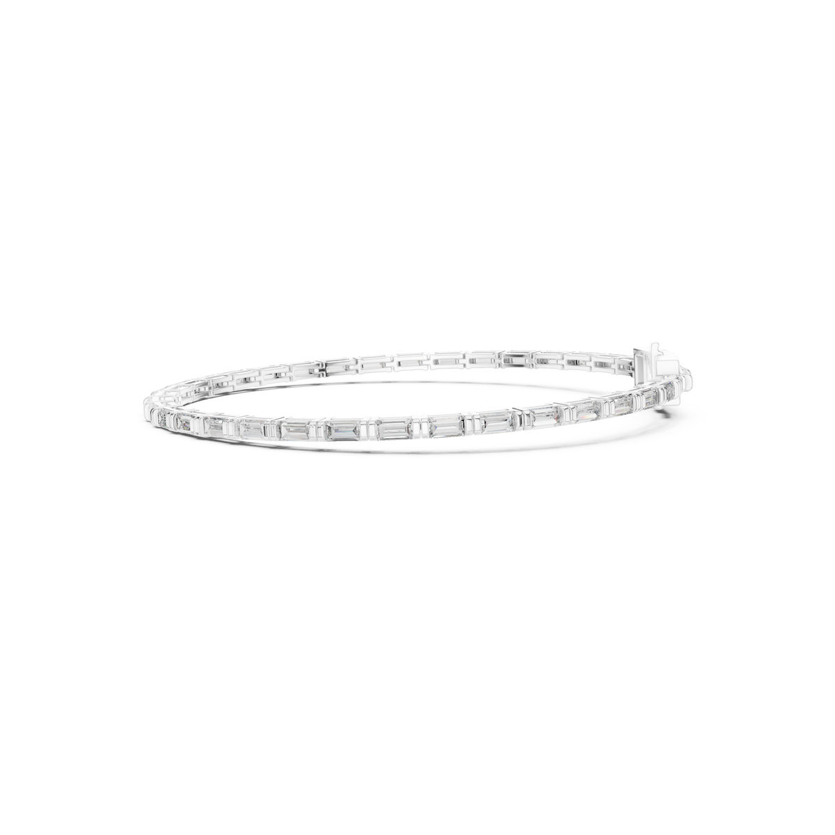 Gold 3 7Ct Baguette Line Lab Grown Diamond Leonor Bracelet