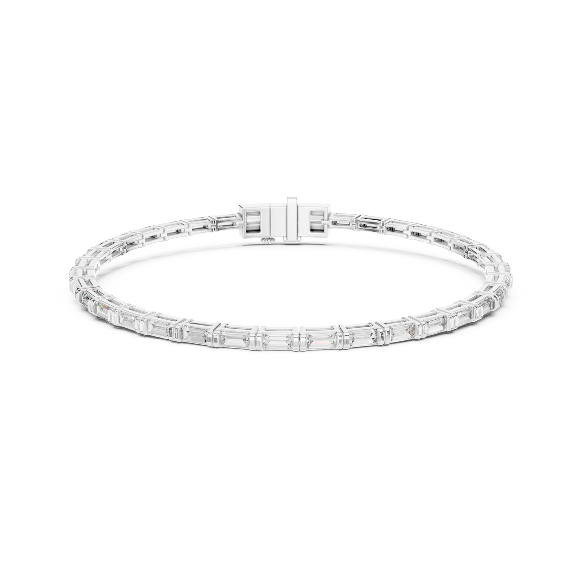 Gold 3 7Ct Baguette Line Lab Grown Diamond Leonor Bracelet
