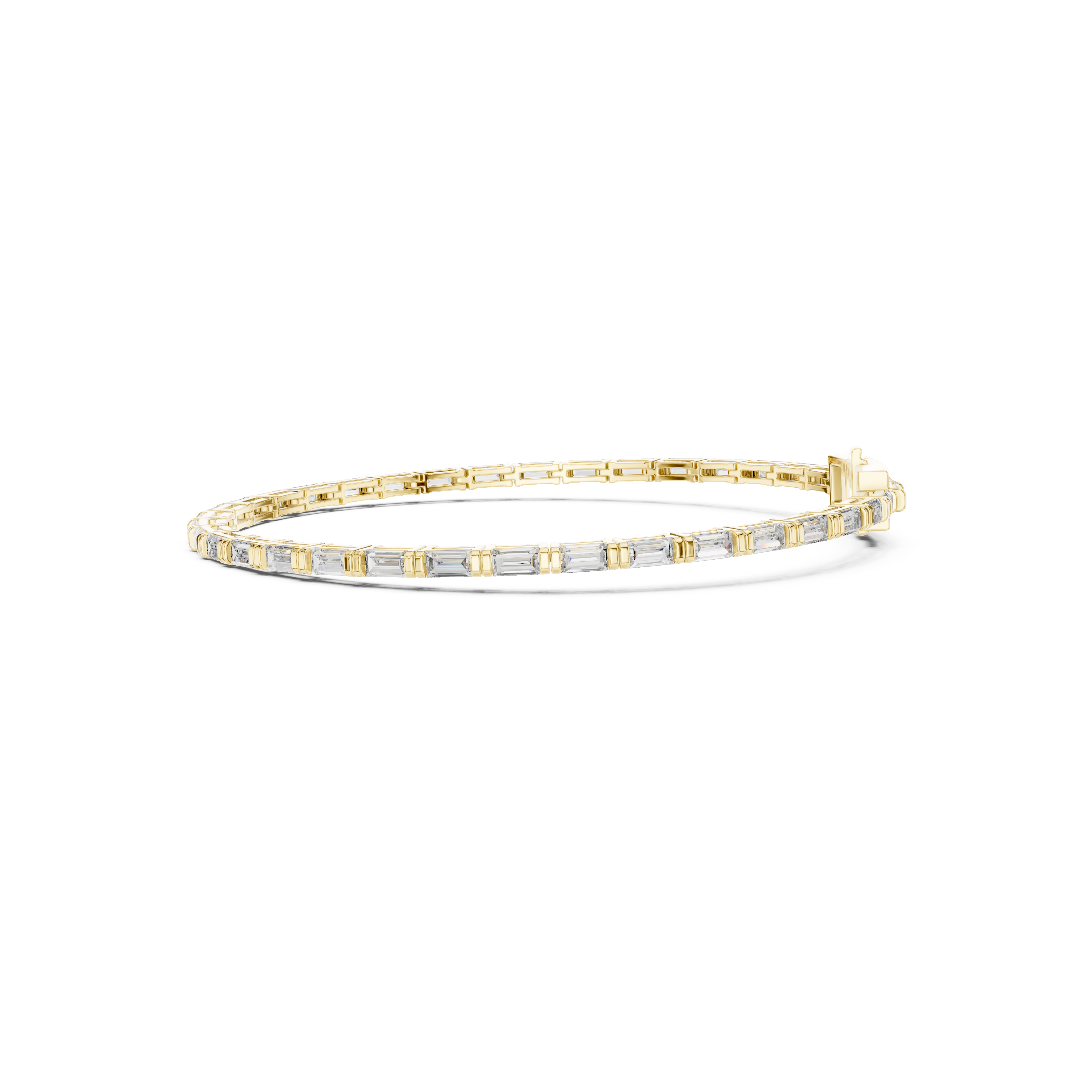Gold 3 7Ct Baguette Line Lab Grown Diamond Leonor Bracelet