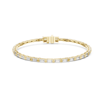 Gold 3 7Ct Baguette Line Lab Grown Diamond Leonor Bracelet