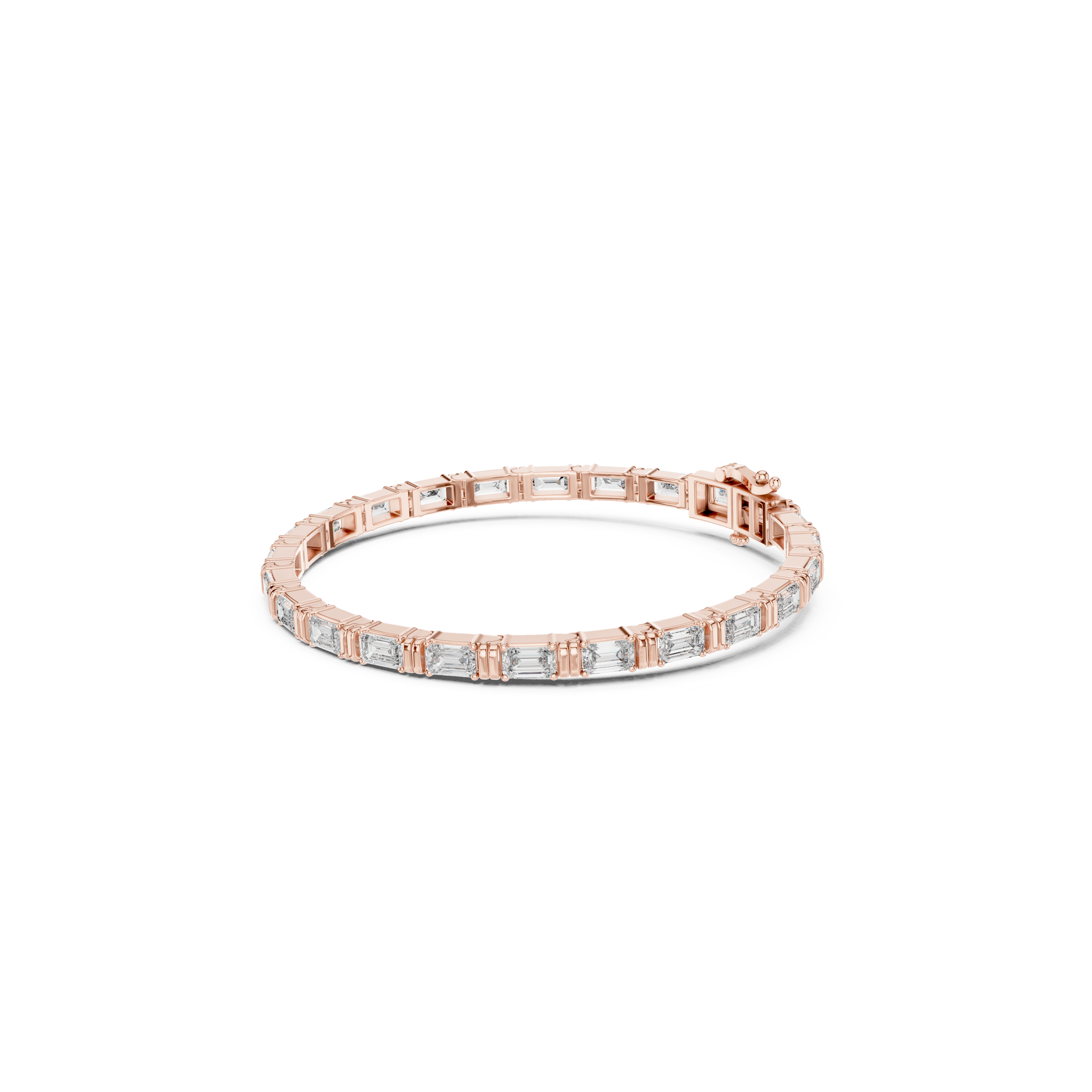 Gold 9Ct Emerald Cut Lab Grown Diamond Naomi Bracelet