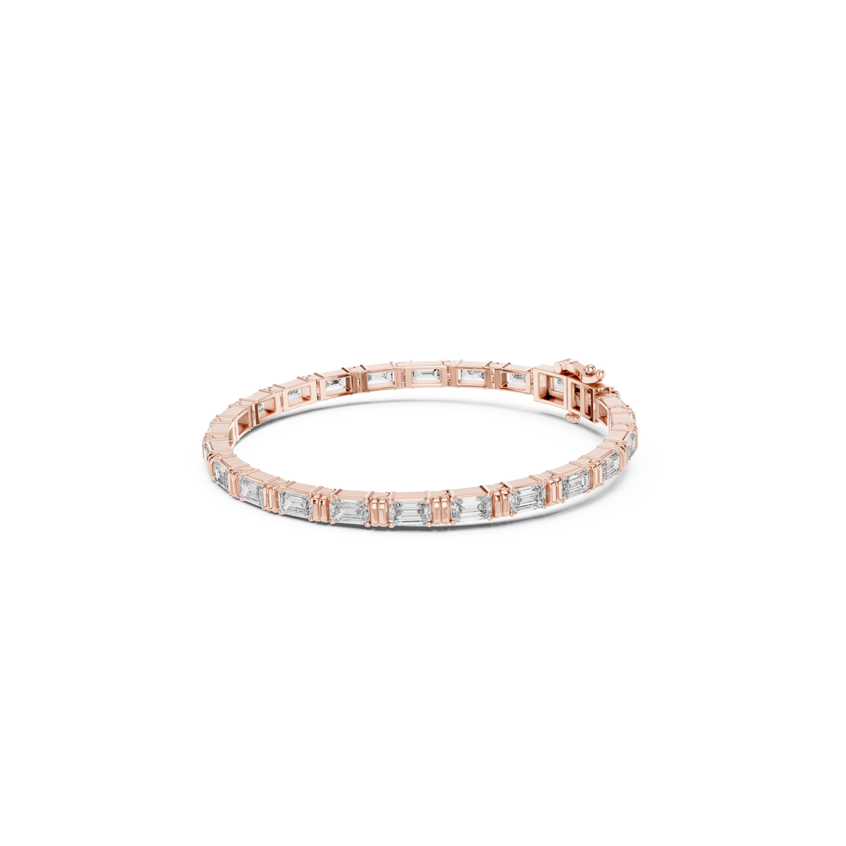 Gold 9Ct Emerald Cut Lab Grown Diamond Naomi Bracelet