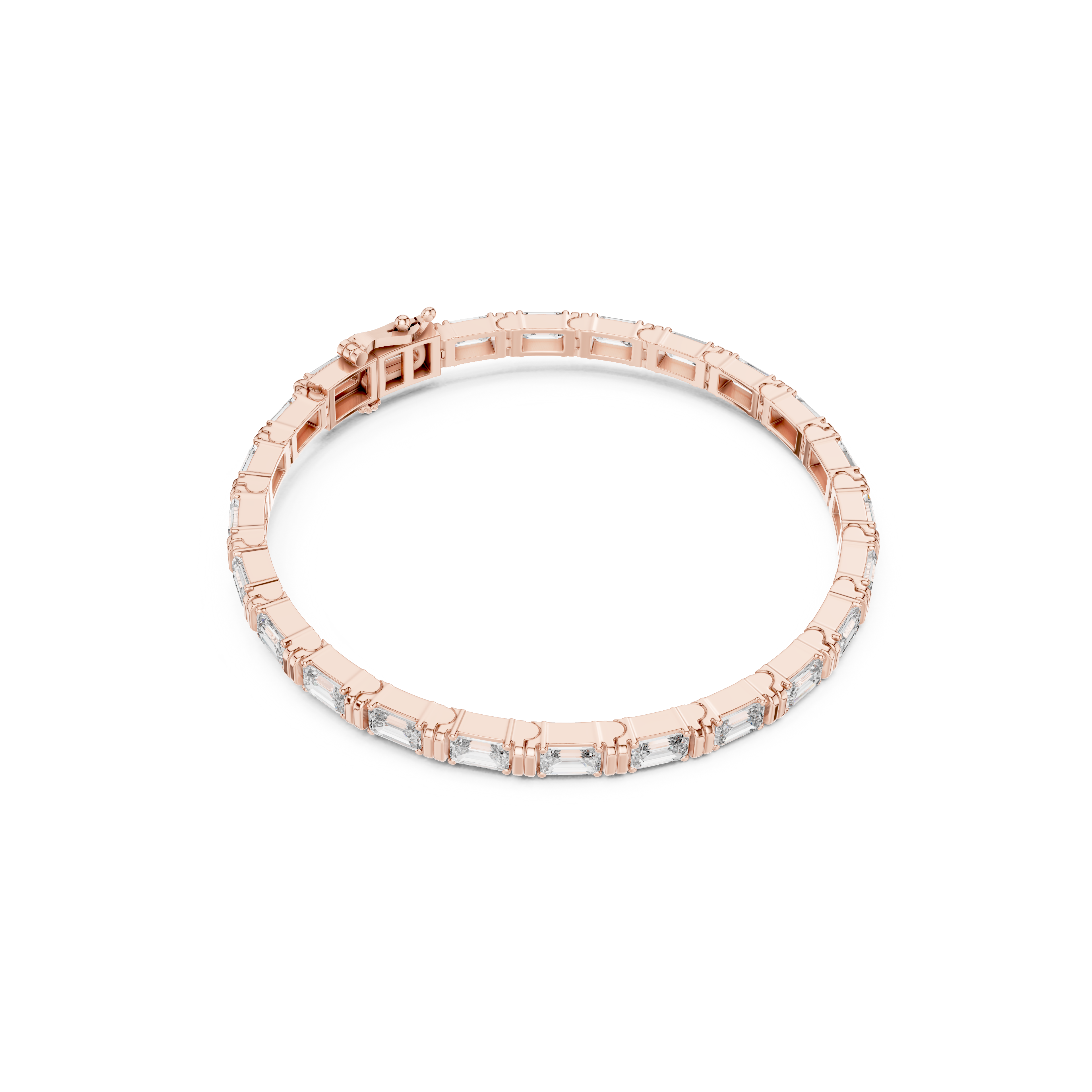Gold 9Ct Emerald Cut Lab Grown Diamond Naomi Bracelet