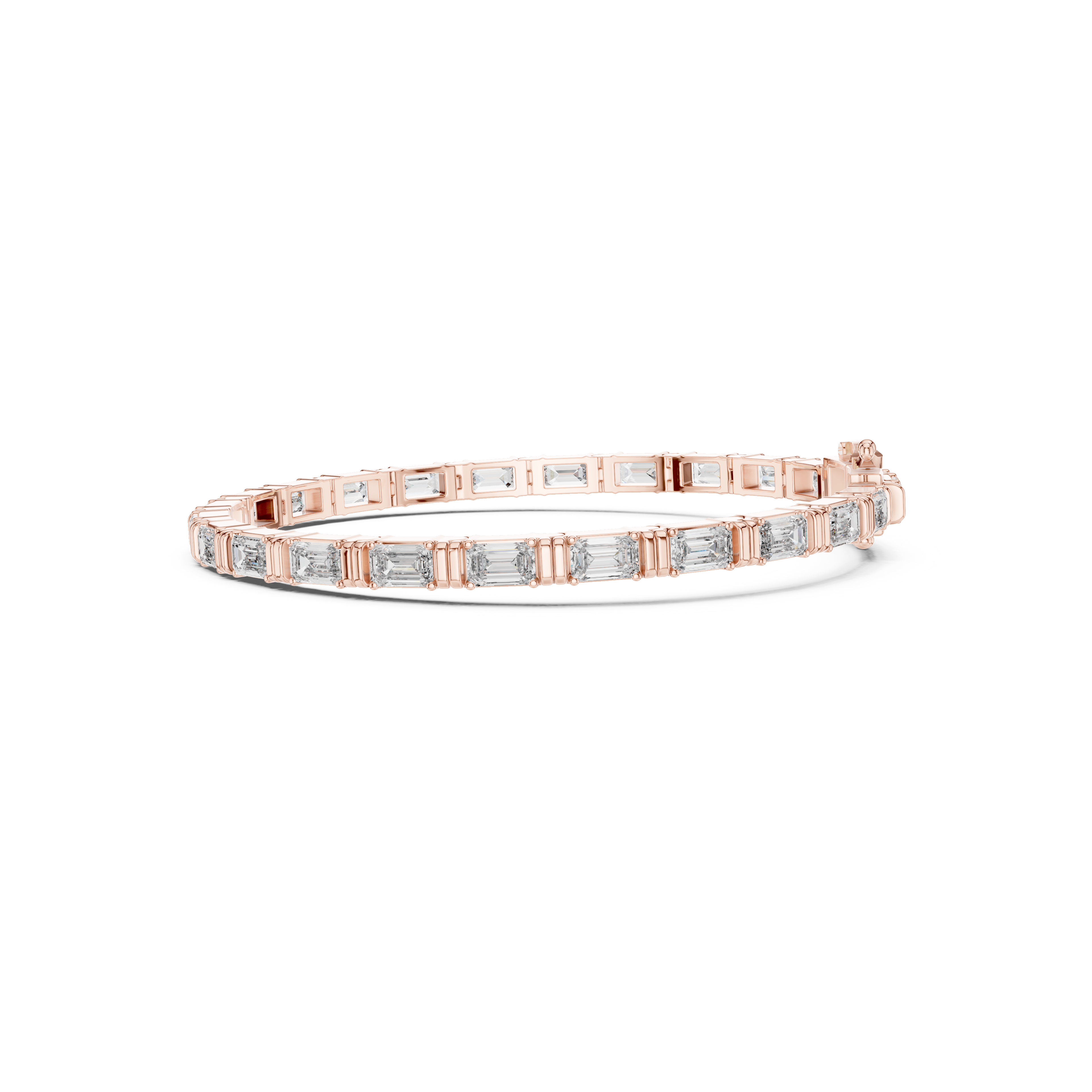 Gold 9Ct Emerald Cut Lab Grown Diamond Naomi Bracelet