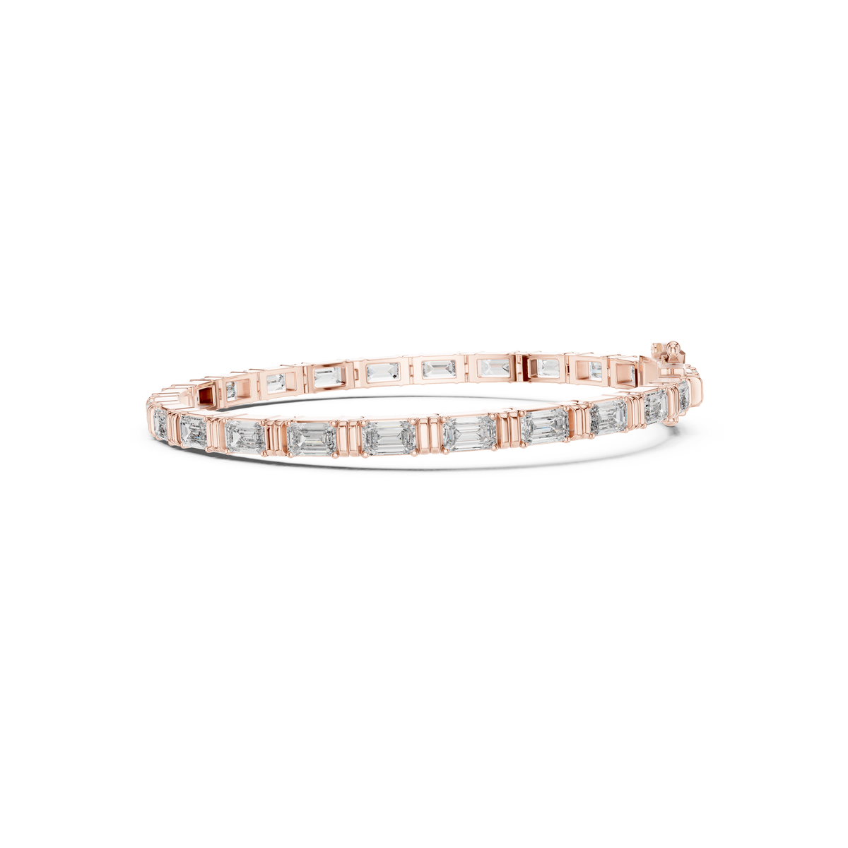 Gold 9Ct Emerald Cut Lab Grown Diamond Naomi Bracelet