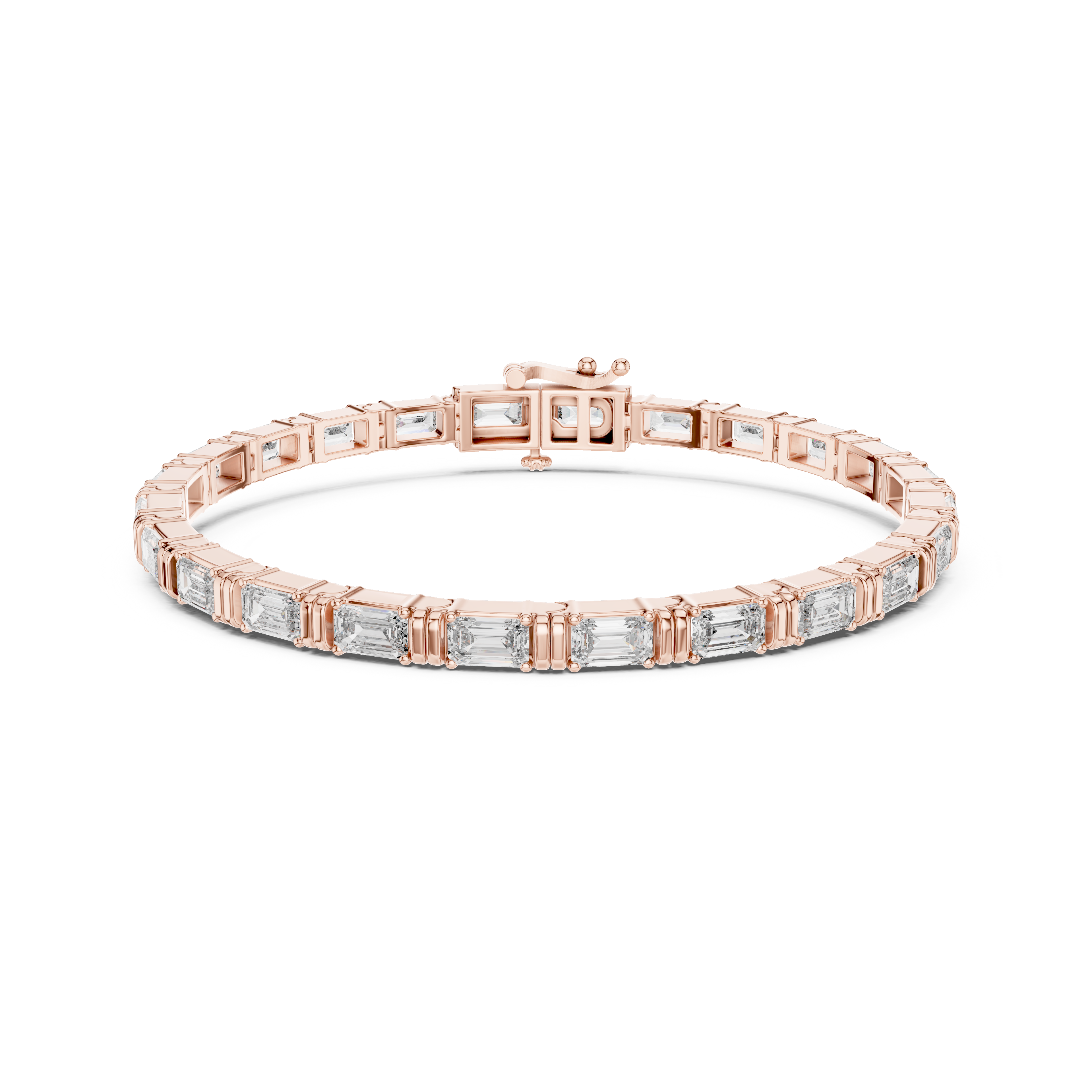 Gold 9Ct Emerald Cut Lab Grown Diamond Naomi Bracelet