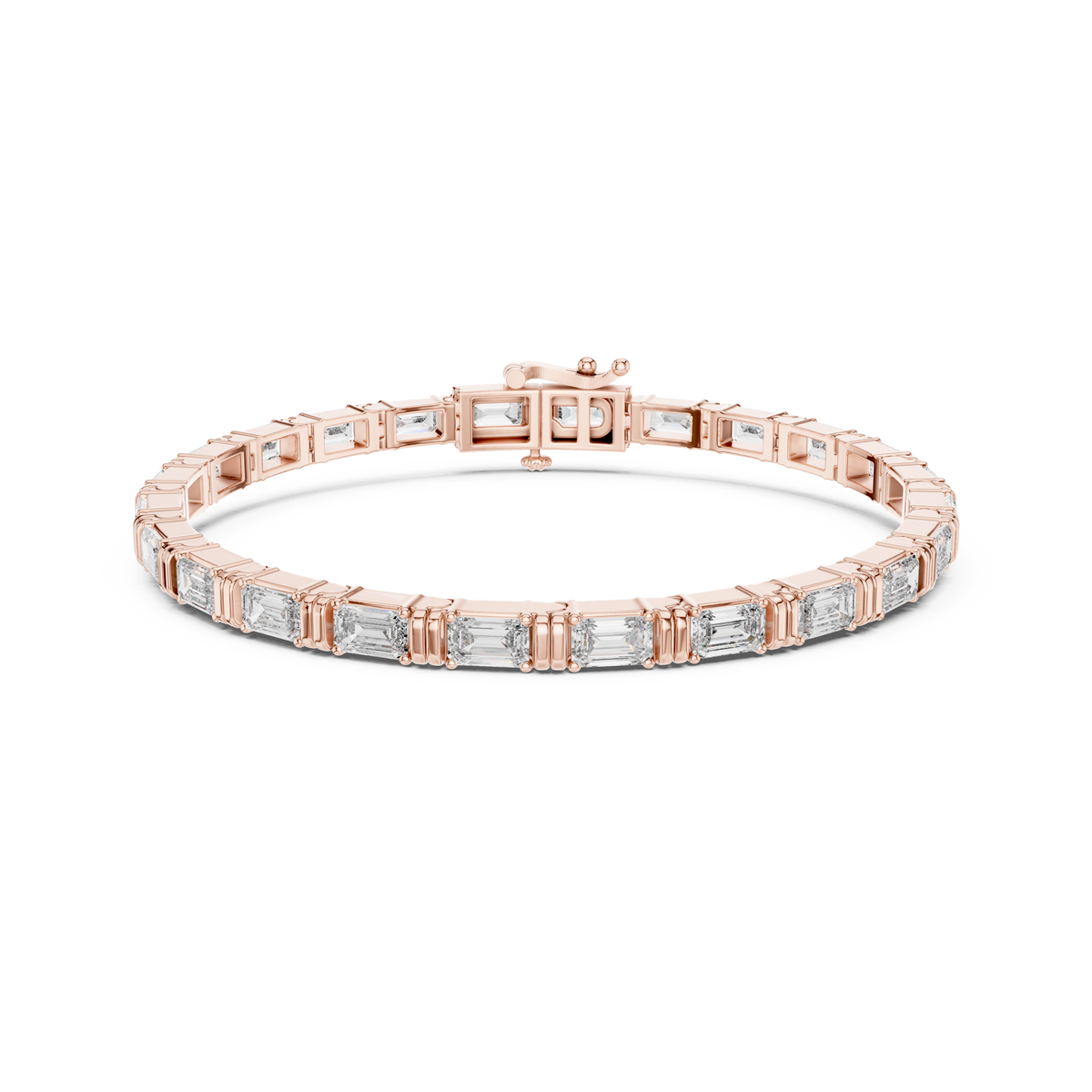 Gold 9Ct Emerald Cut Lab Grown Diamond Naomi Bracelet