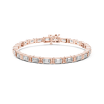 Gold 9Ct Emerald Cut Lab Grown Diamond Naomi Bracelet