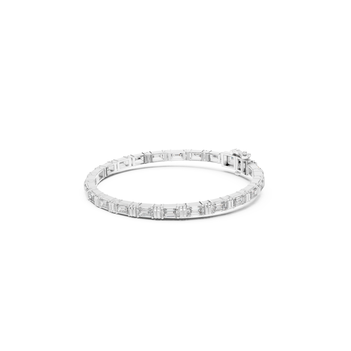 Gold 9Ct Emerald Cut Lab Grown Diamond Naomi Bracelet
