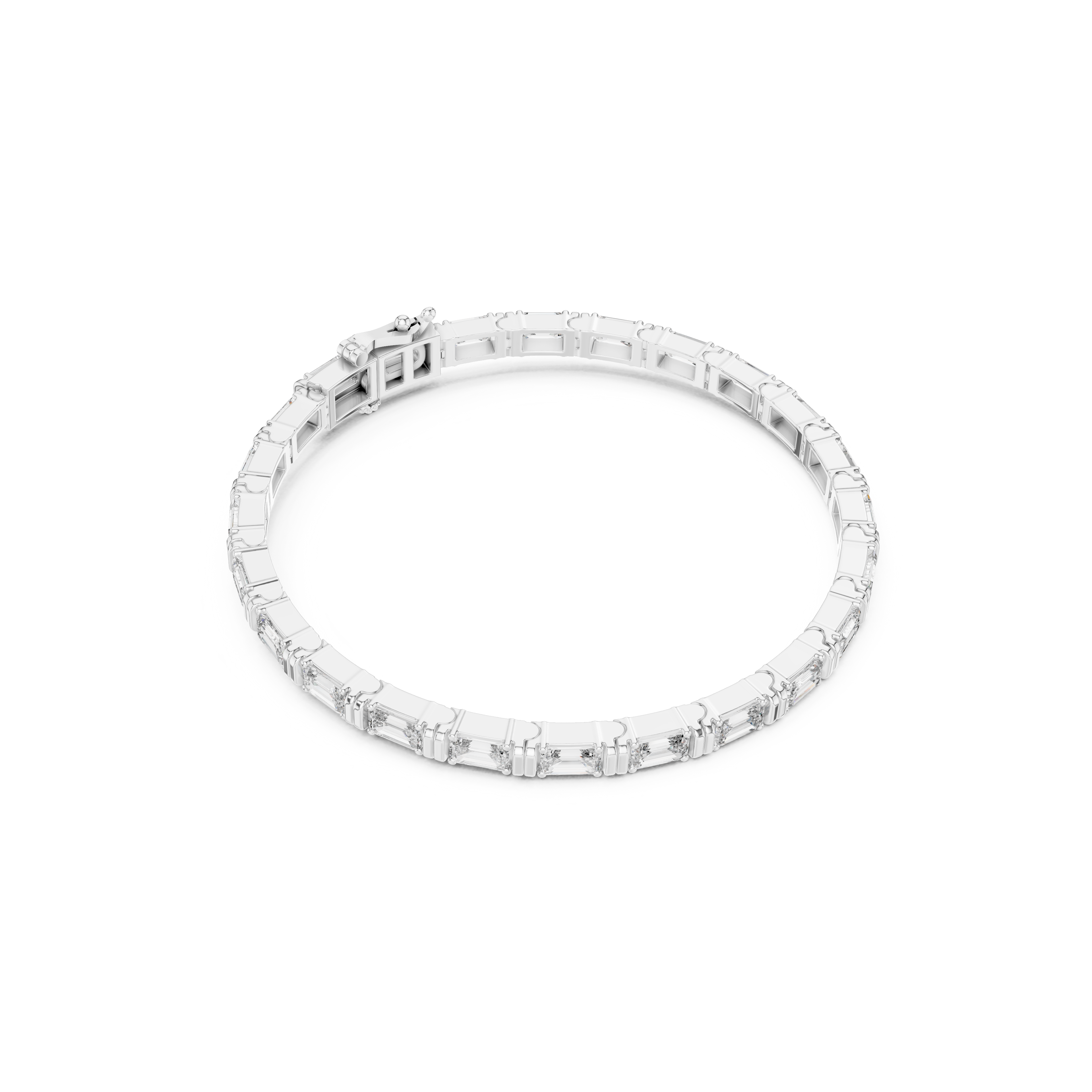 Gold 9Ct Emerald Cut Lab Grown Diamond Naomi Bracelet