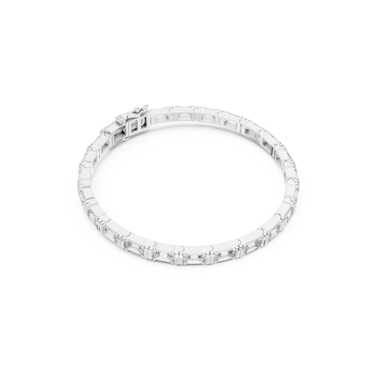 Gold 9Ct Emerald Cut Lab Grown Diamond Naomi Bracelet