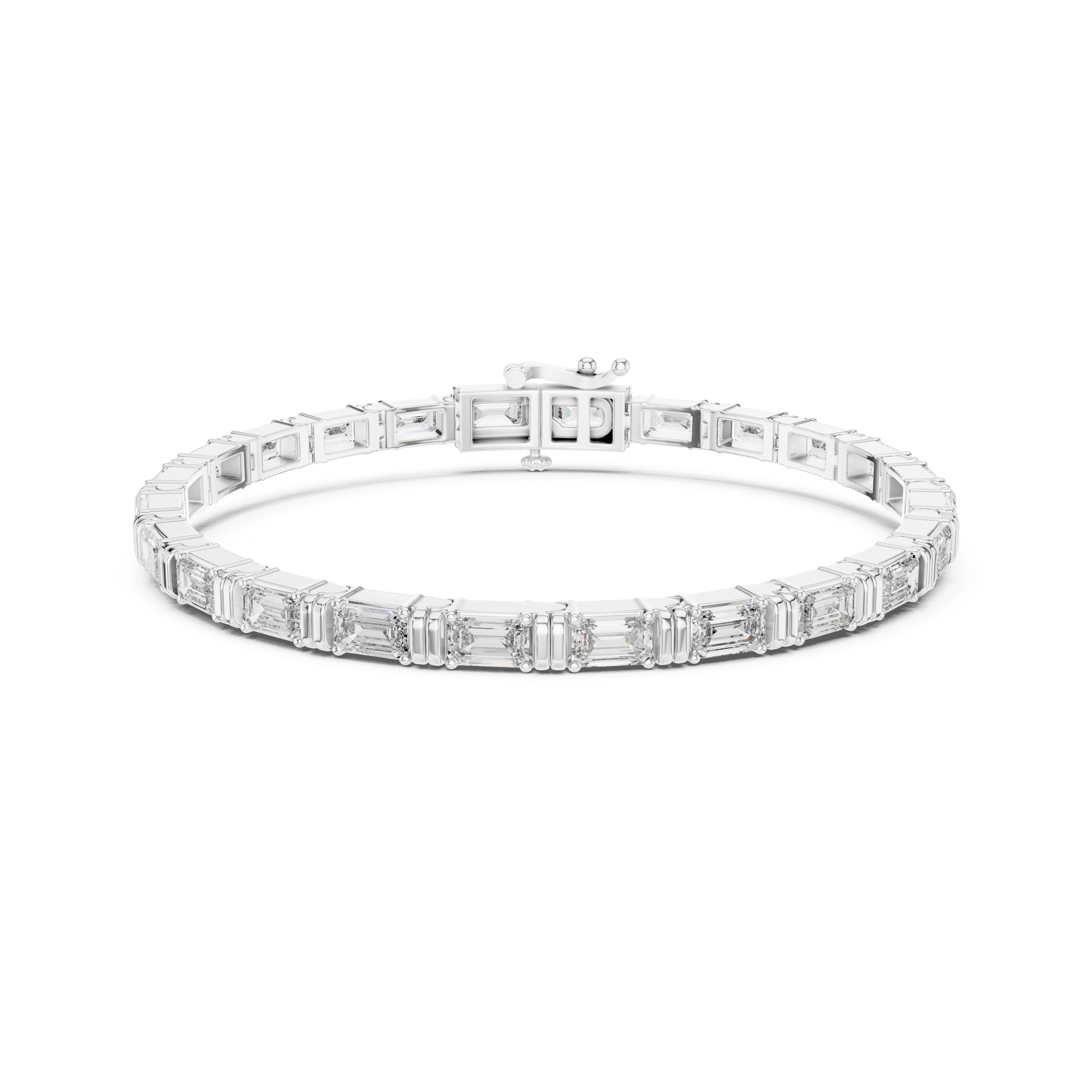Gold 9Ct Emerald Cut Lab Grown Diamond Naomi Bracelet