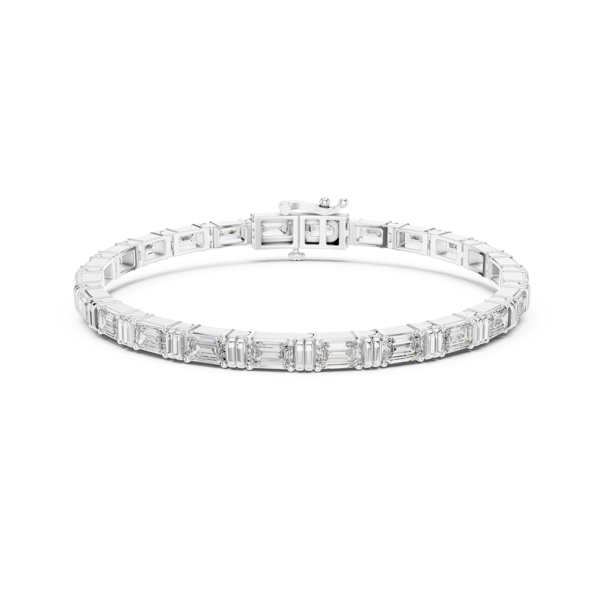 Gold 9Ct Emerald Cut Lab Grown Diamond Naomi Bracelet