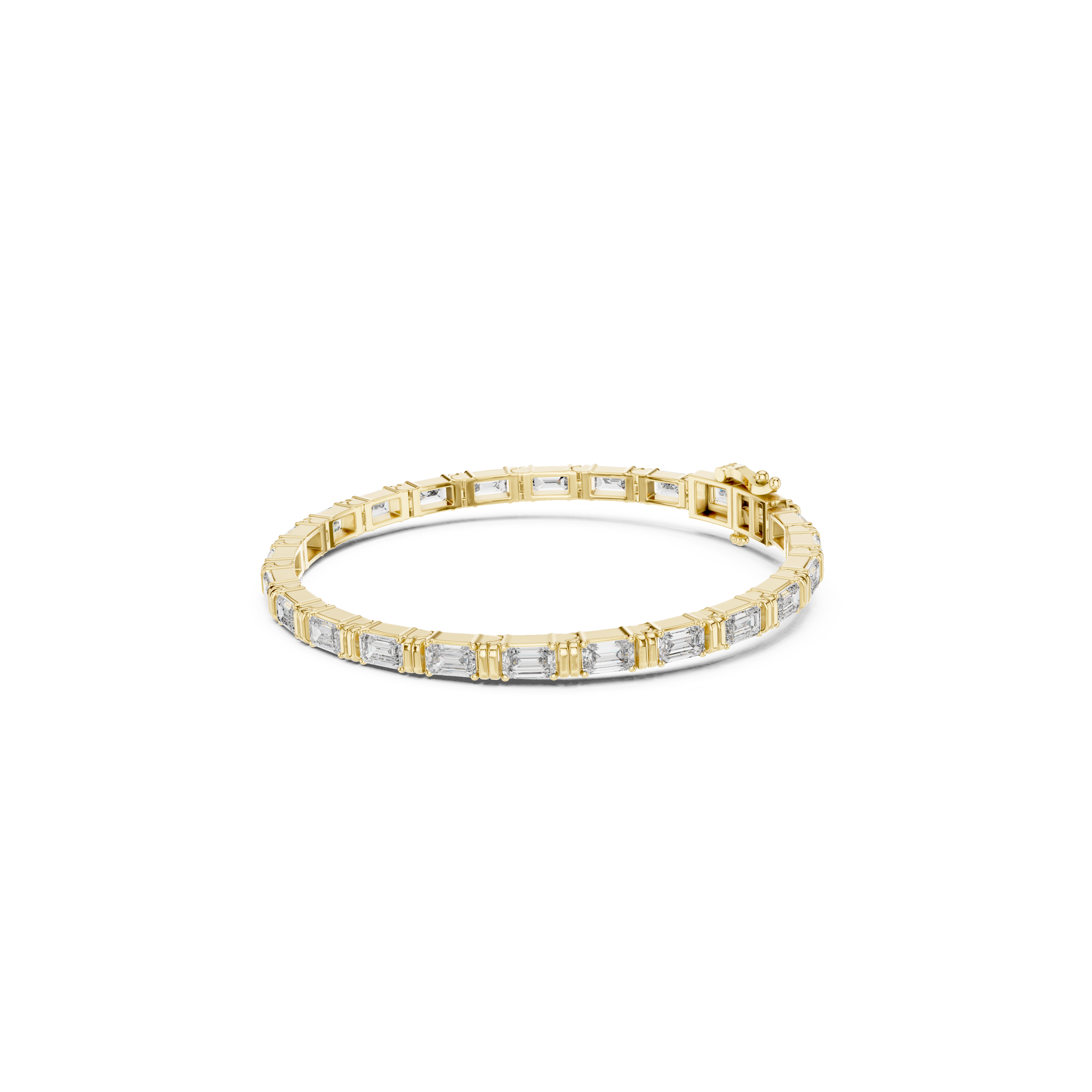 Gold 9Ct Emerald Cut Lab Grown Diamond Naomi Bracelet