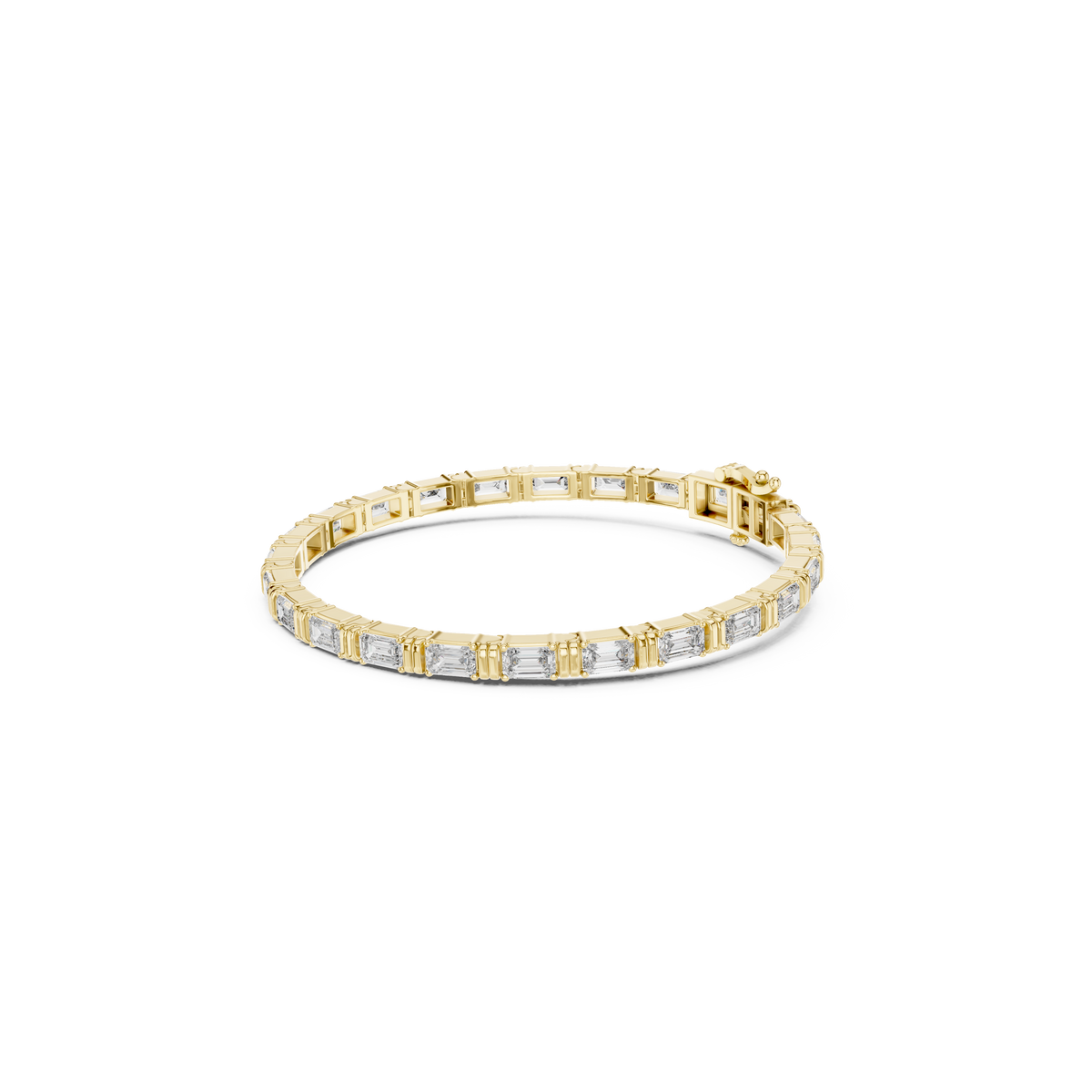 Gold 9Ct Emerald Cut Lab Grown Diamond Naomi Bracelet