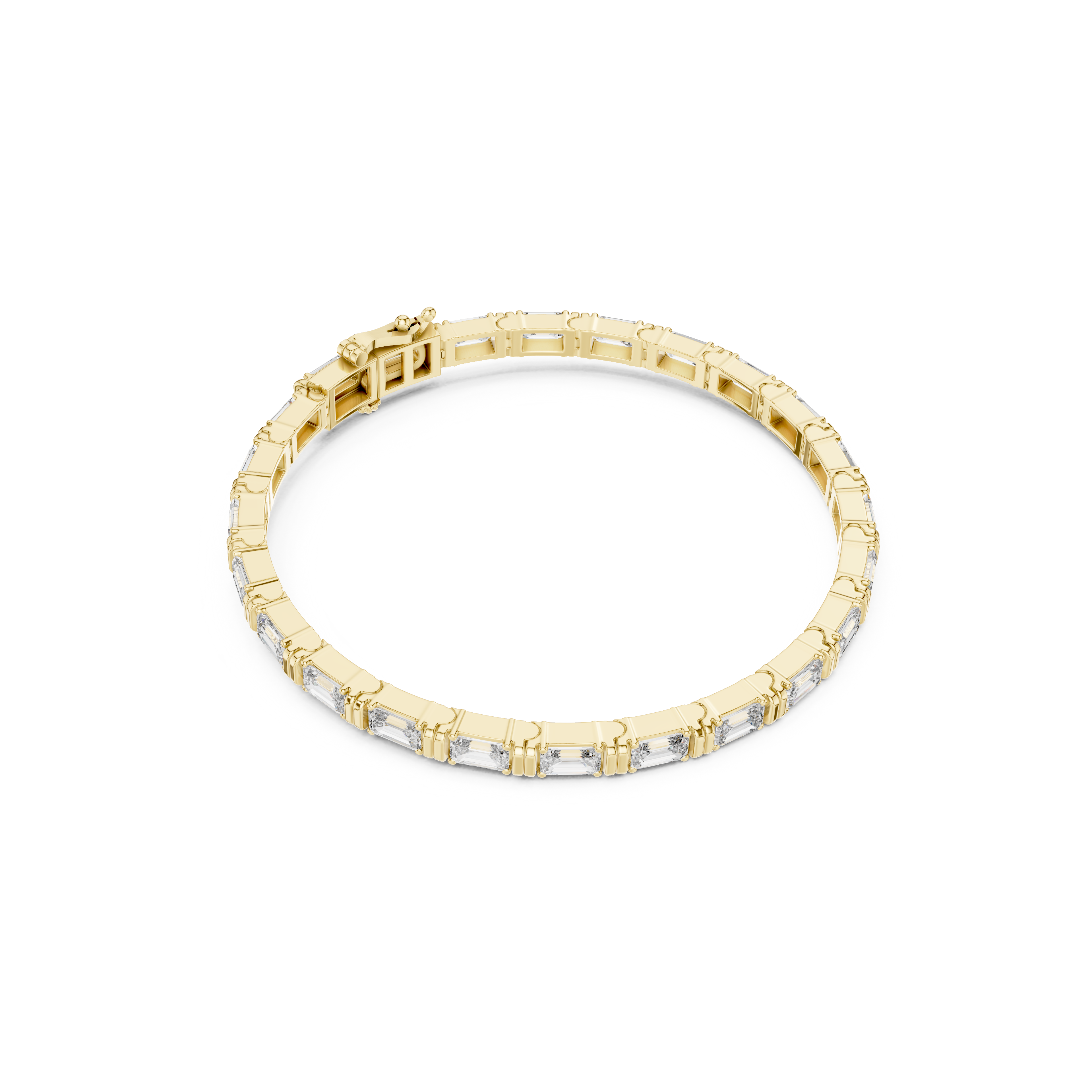 Gold 9Ct Emerald Cut Lab Grown Diamond Naomi Bracelet