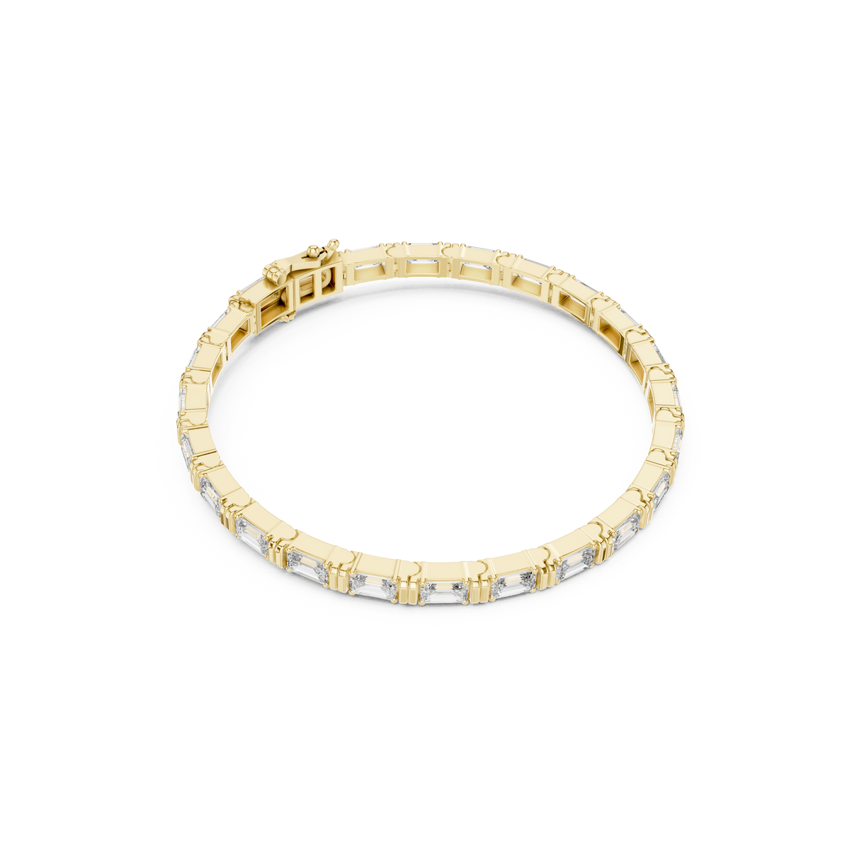 Gold 9Ct Emerald Cut Lab Grown Diamond Naomi Bracelet