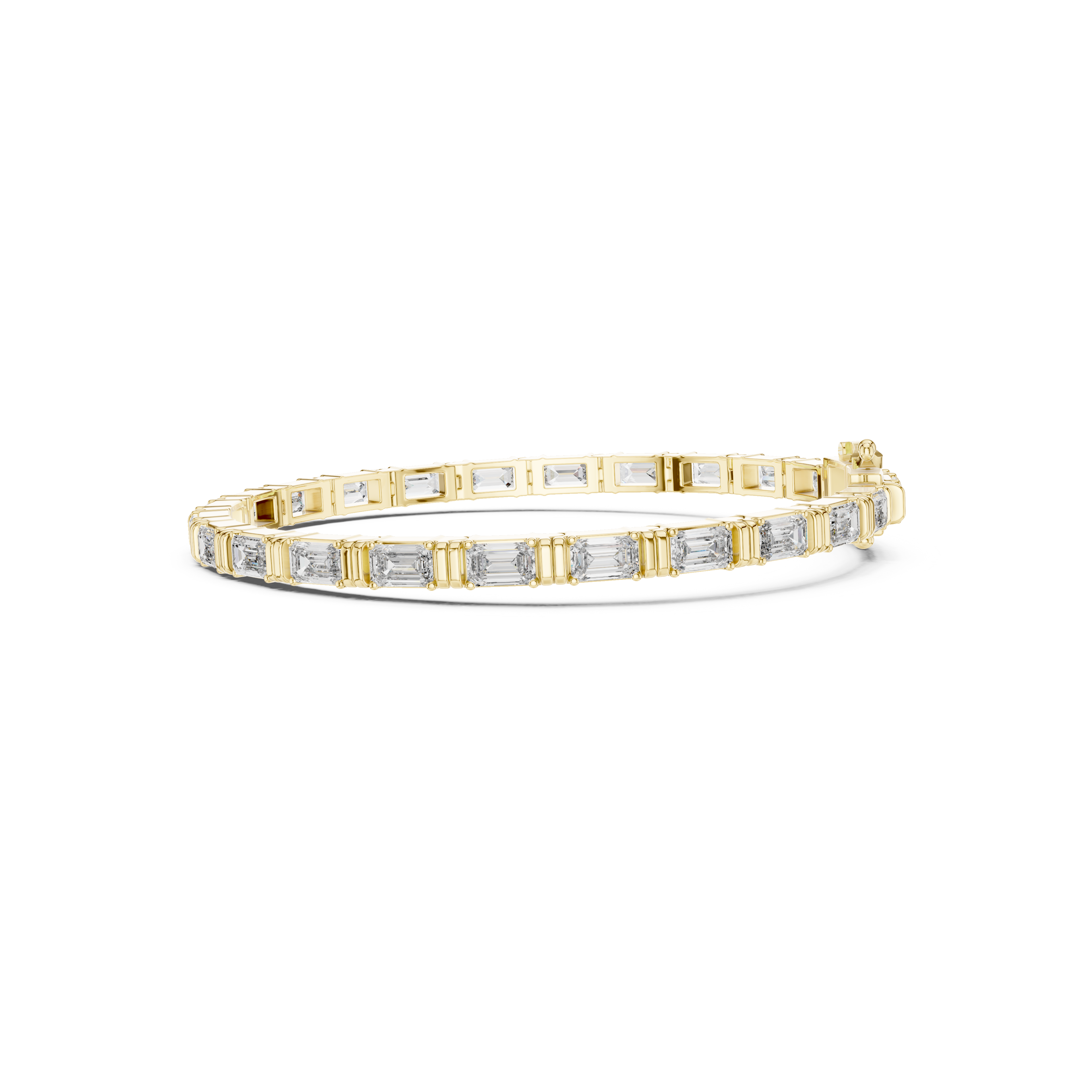 Gold 9Ct Emerald Cut Lab Grown Diamond Naomi Bracelet