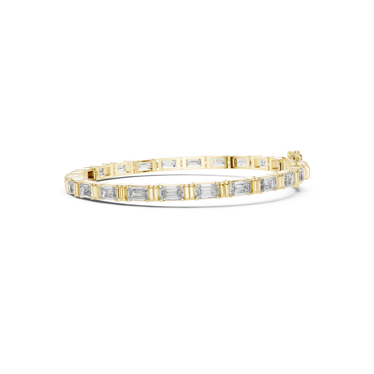 Gold 9Ct Emerald Cut Lab Grown Diamond Naomi Bracelet