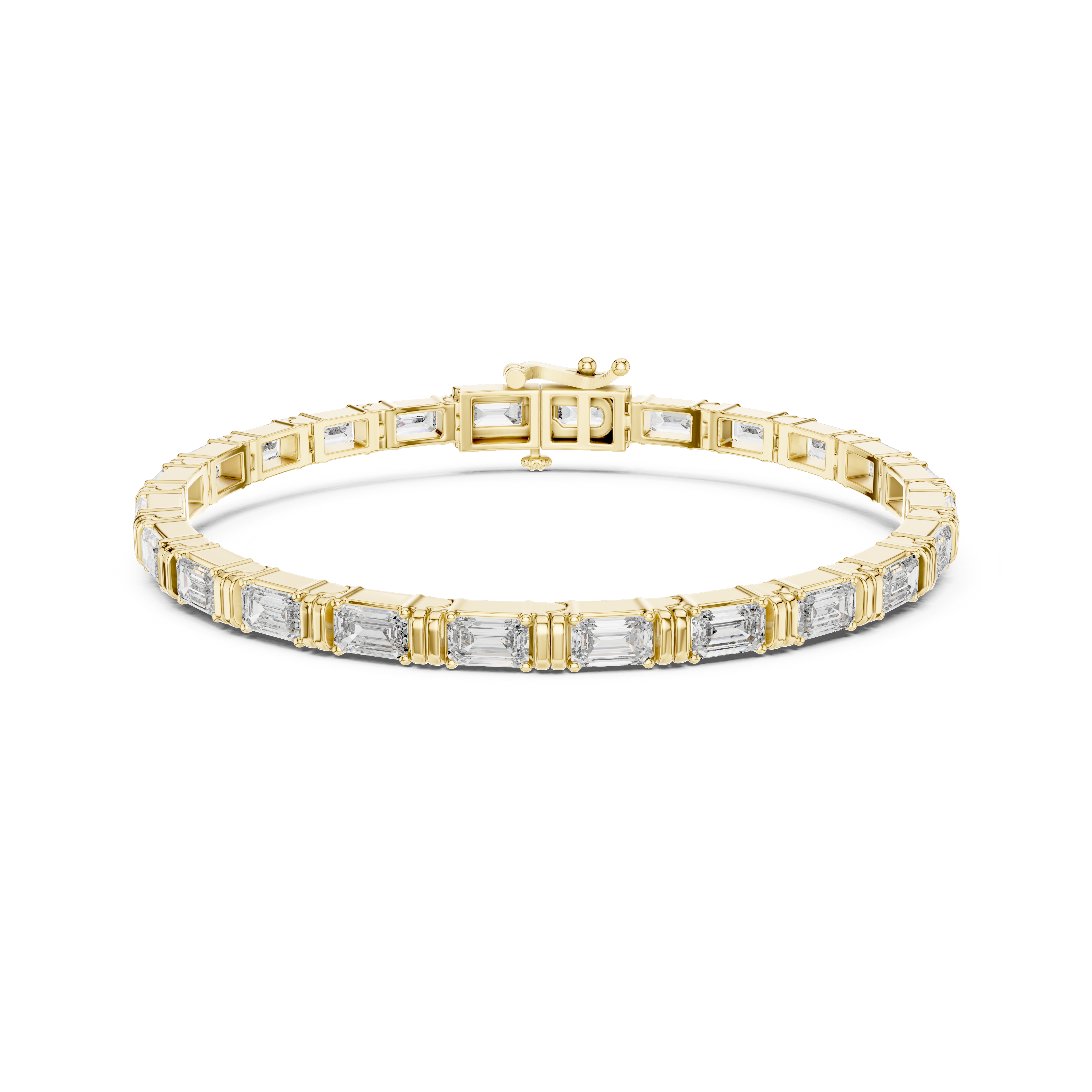 Gold 9Ct Emerald Cut Lab Grown Diamond Naomi Bracelet