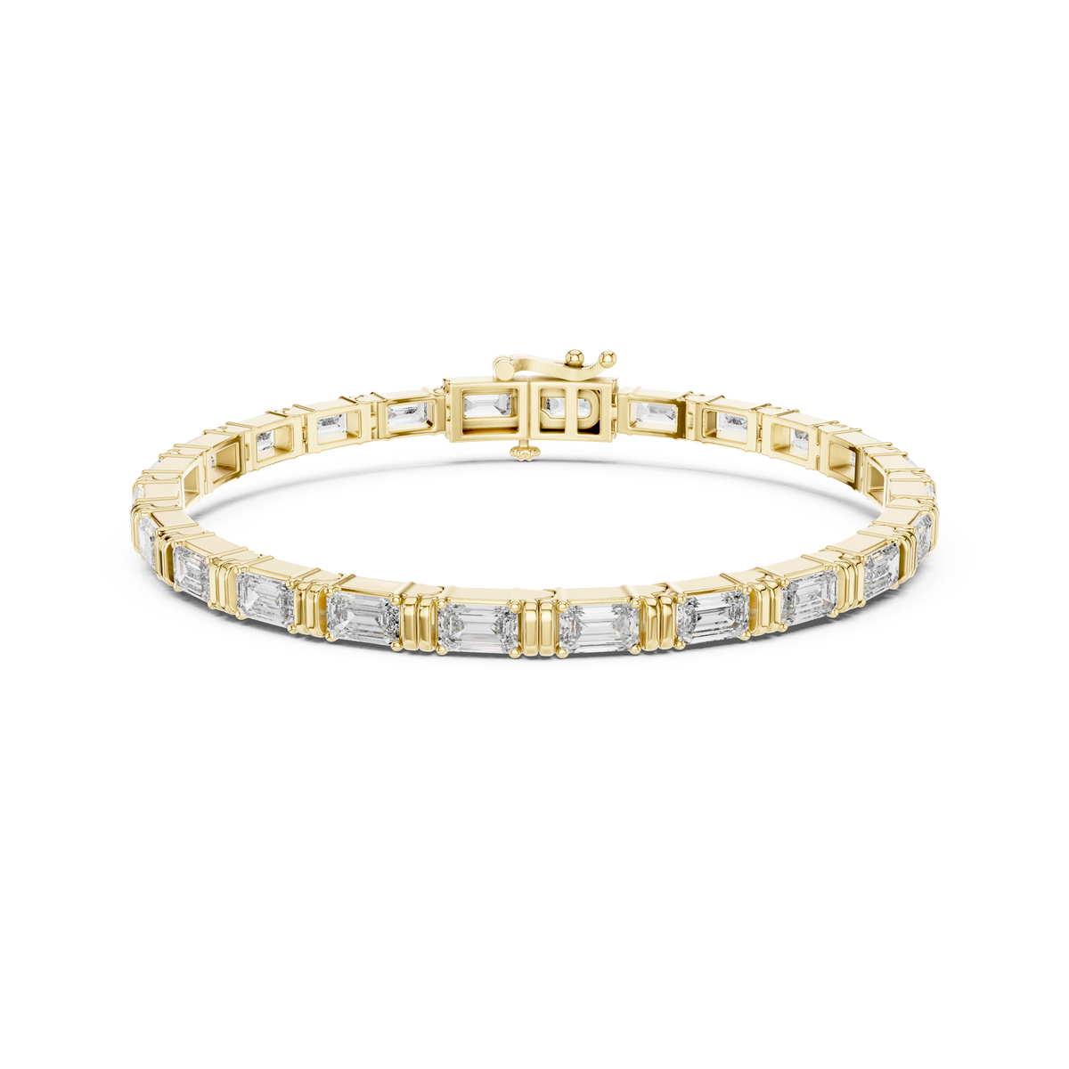 Gold 9Ct Emerald Cut Lab Grown Diamond Naomi Bracelet