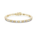 Gold 9Ct Emerald Cut Lab Grown Diamond Naomi Bracelet