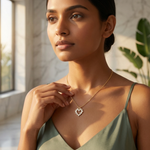 Gold Open Halo Pear Lab Grown Diamond Azeny Pendant