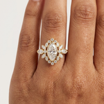 Gold 2Ct Floral Cluster Marquise Lab Grown Diamond Azira Ring
