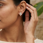 Gold Floral Petal Design Marquise Lab Grown Diamond Azvyn Earring