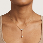 Gold Lariat Marquise Lab Grown Diamond Azyne Pendant