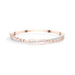 Rose Gold Pave Link Round Lab Grown Diamond Elvion Bracelet