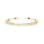 Yellow Gold Pave Link Round Lab Grown Diamond Elvion Bracelet