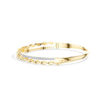 Yellow Gold Pave Link Round Lab Grown Diamond Elvion Bracelet