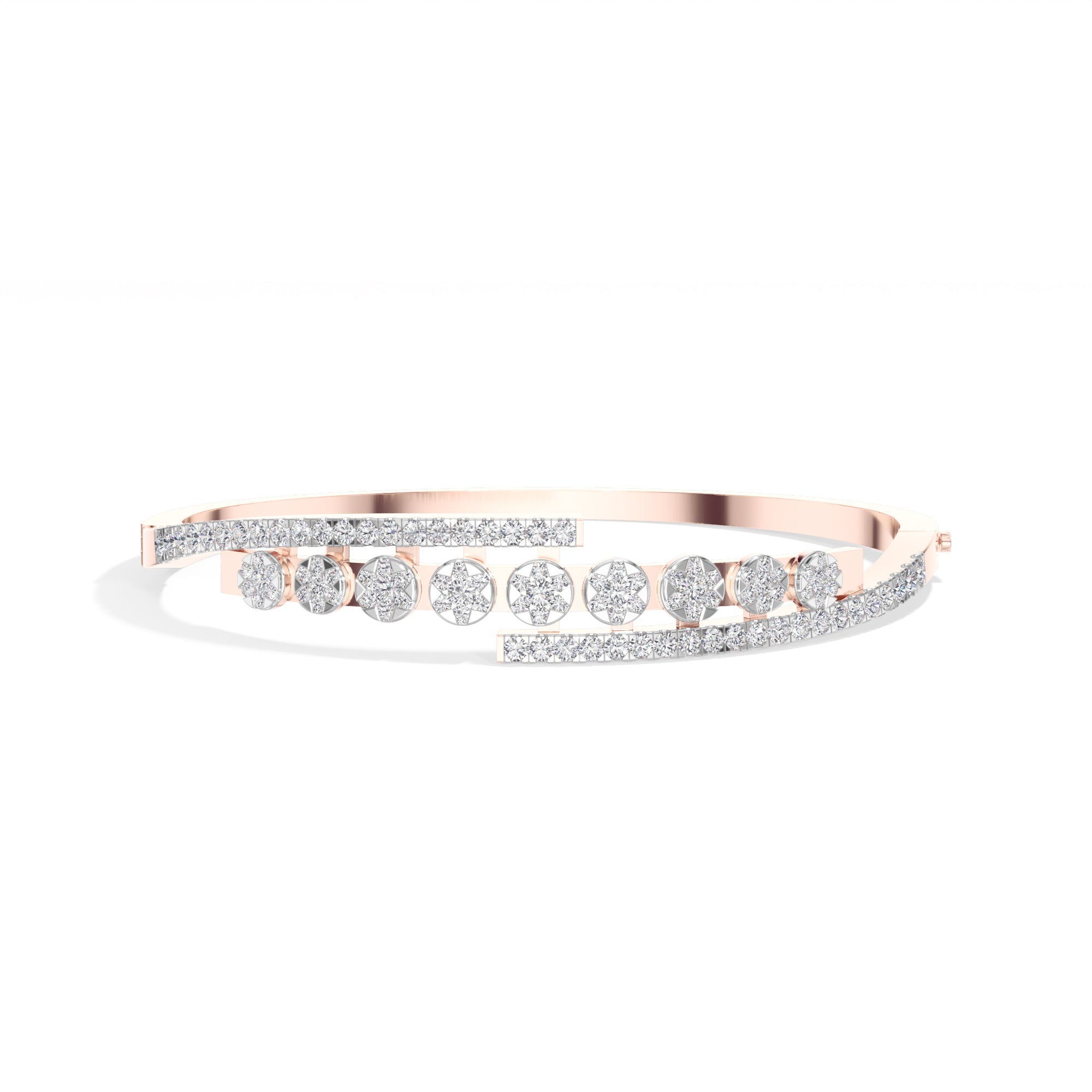 Rose Gold 1Ct Pave Modern Round Lab Grown Diamond Avirex Bracelet