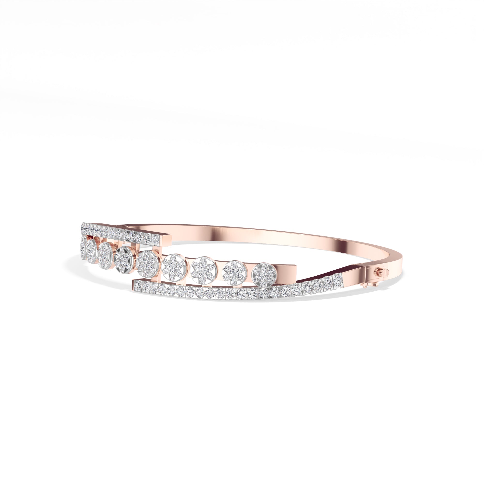 Rose Gold 1Ct Pave Modern Round Lab Grown Diamond Avirex Bracelet
