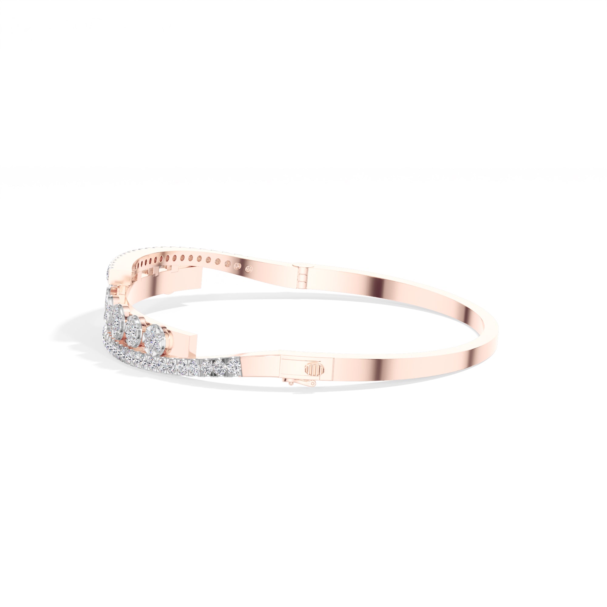 Rose Gold 1Ct Pave Modern Round Lab Grown Diamond Avirex Bracelet