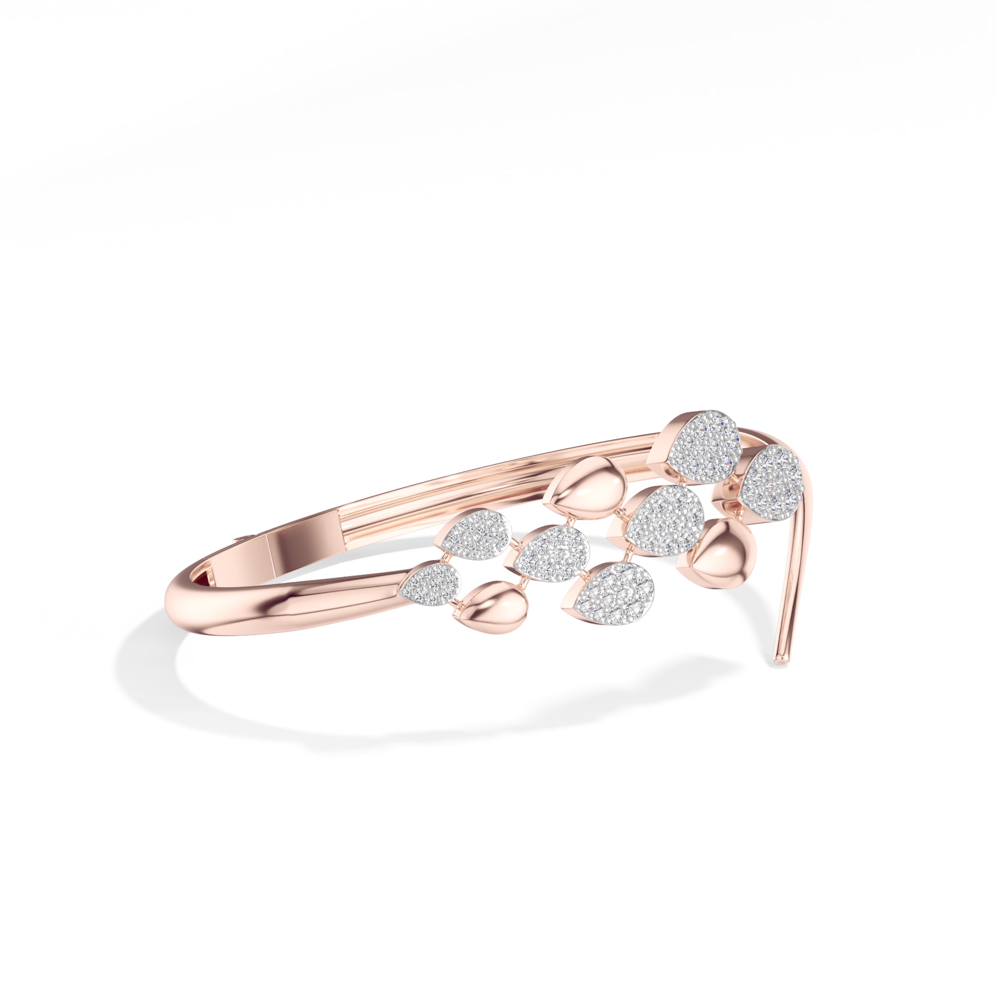 Rose Gold Floral Cluster Round Lab Grown Diamond Arixa Bracelet