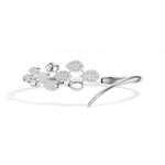 White Gold Floral Cluster Round Lab Grown Diamond Arixa Bracelet