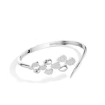 White Gold Floral Cluster Round Lab Grown Diamond Arixa Bracelet