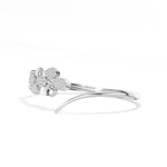 White Gold Floral Cluster Round Lab Grown Diamond Arixa Bracelet