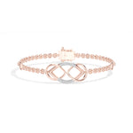Rose Gold Pave Infinity Round Lab Grown Diamond Xirel Bracelet