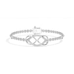 White Gold Pave Infinity Round Lab Grown Diamond Xirel Bracelet