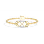 Yellow Gold Pave Infinity Round Lab Grown Diamond Xirel Bracelet
